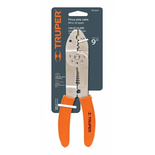 Pinza Pelacables 9' 7 Medidas 4 Mordazas Truper 