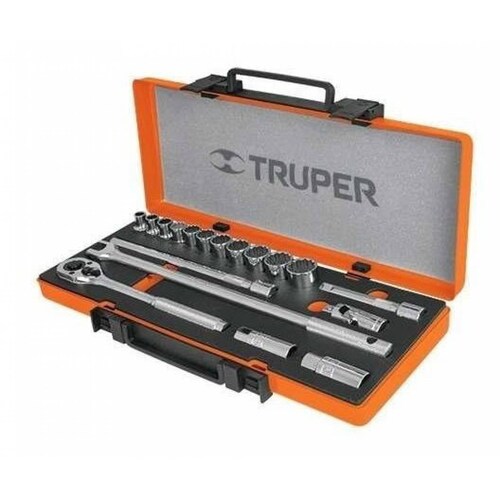 Juego De Autoclé Cuadro 1/2' 19pzs Mm Truper 