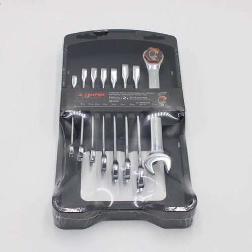 Juego de Llaves Combinadas Con Matraca 8pzasmm Truper 