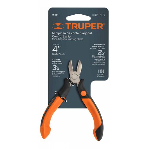Pinza Miniatura Corte Diagonal 4' Comfort Gri Truper 