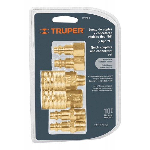 Juego De 4 Conectores Y 2 Coples Para Compres Truper 