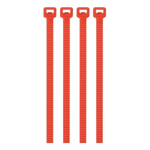 Cincho plástico rojo 50 lb, 30 cm bolsa con 50 piezas Volteck 