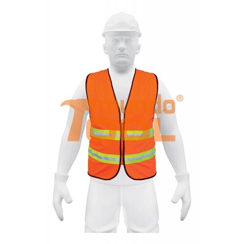 Chaleco De Seguridad Con Cierre Naranja Truper 