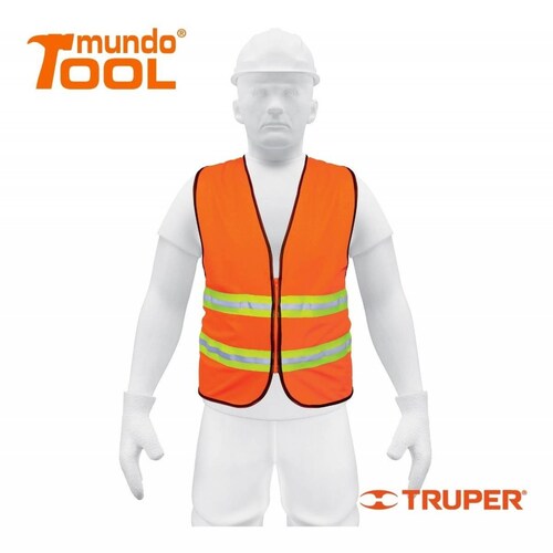 Chaleco De Seguridad Con Cierre Naranja Truper 