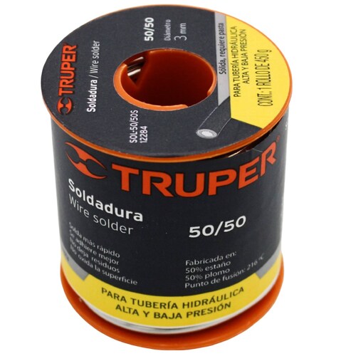 Soldadura 50/50 Sólida Para Tubería Hidráulic Truper 