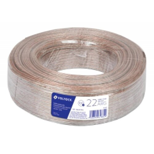 Cable polarizado transparente p/bocina 22 AWG, Rollo de 100 m 