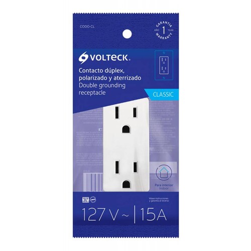 Contacto Dúplex 2 Polos + Tierra Línea Classi Volteck 