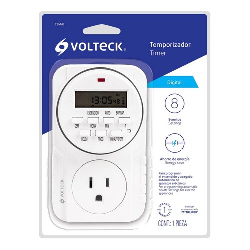 Temporizador Digital 8 Eventos Volteck 