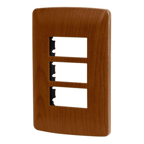 Placa 3 Módulos De Abs Acabado Madera Volteck 
