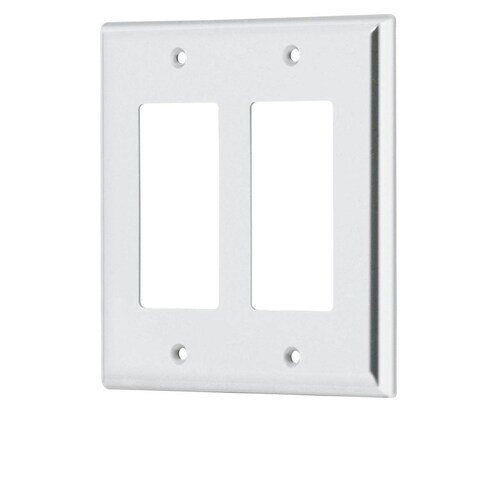 Placa 2 Ventanas De Acero Inoxidable Línea Cl Volteck 