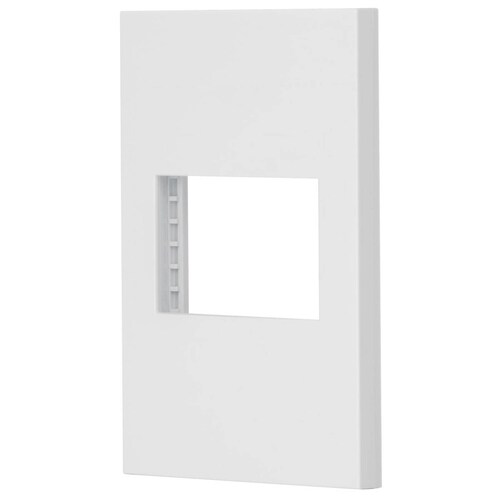 Placa 1 ventana, 1.5 módulos, línea Española, color blanco Volteck 