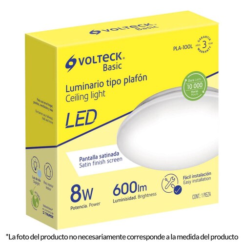 Plafón Redondo 10w 6500k Led Volteck 