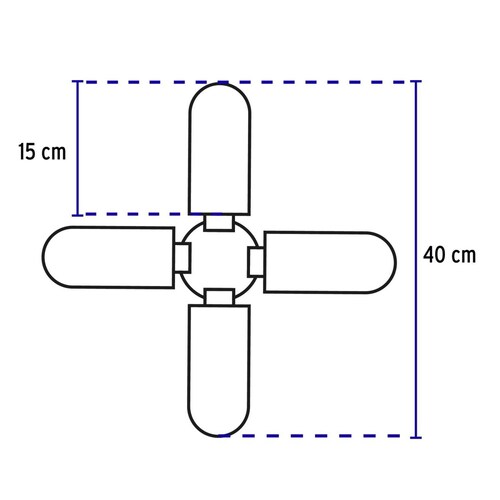 Lámpara LED 40W tipo ventilador, 4 aspas ajustables, Volteck 