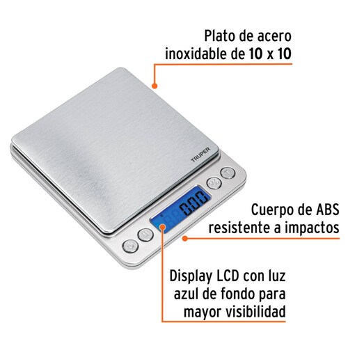 Báscula digital de precisión de bolsillo 500g, Truper 