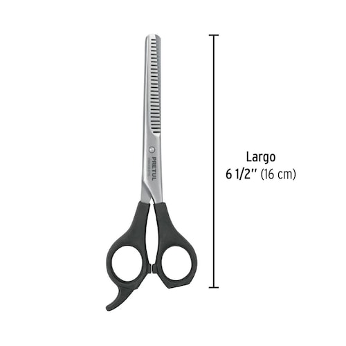 Tijera 6-1/2' acero inox p/estilista p/degrafilado, Pretul 