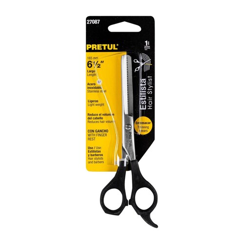 Tijera 6-1/2' acero inox p/estilista p/degrafilado, Pretul 