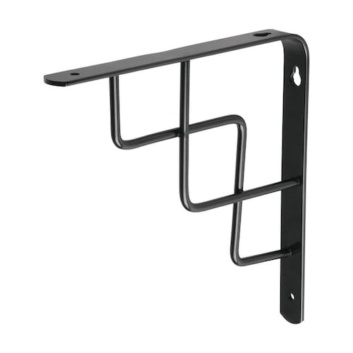 Ménsula reforzada negra 8 x 8' diseño escalera, Fiero. 1 pza 
