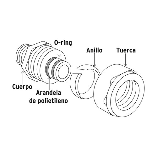 Cople de compresión reducido para PEALPE, 1/2' x 3/8', Foset 