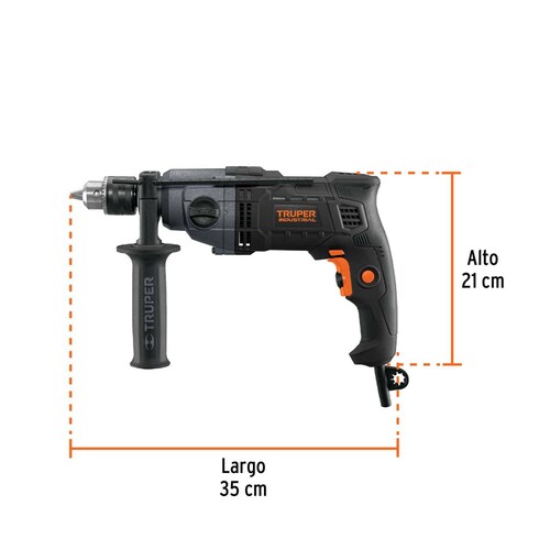 Taladro 1/2', 800W dos velocidades, TRUPER INDUSTRIAL 