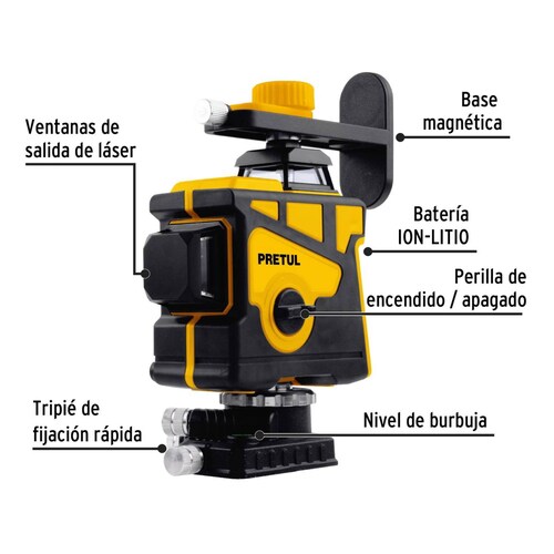 Nivel láser verde recargable 12 líneas, Pretul 
