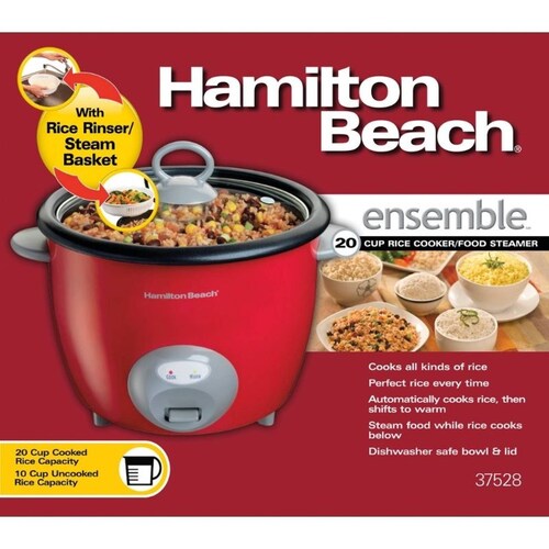 Arrocera 20 Tazas Roja Vaporizador Vegetales Hamilton Beach