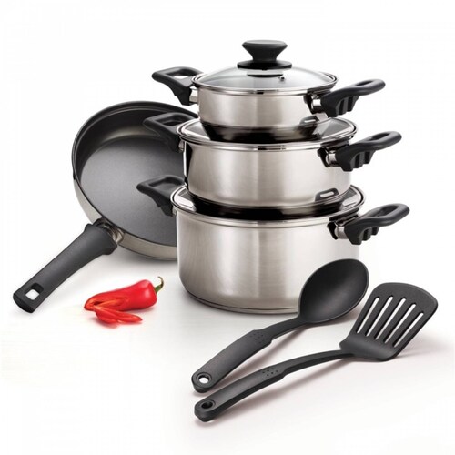 Bateria de Cocina 9 pz Ollas Acero Inoxidable Tramontina