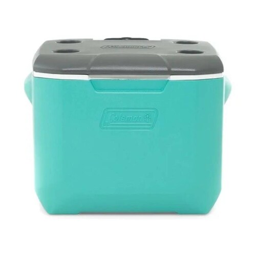 Hielera Con Ruedas 60 Qt   94 Latas Verde con Gris Coleman