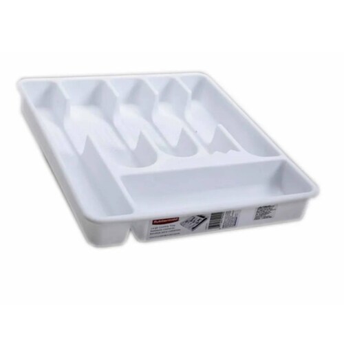 Bandeja Charola Para Cubiertos Plástico Blanco Rubbermaid