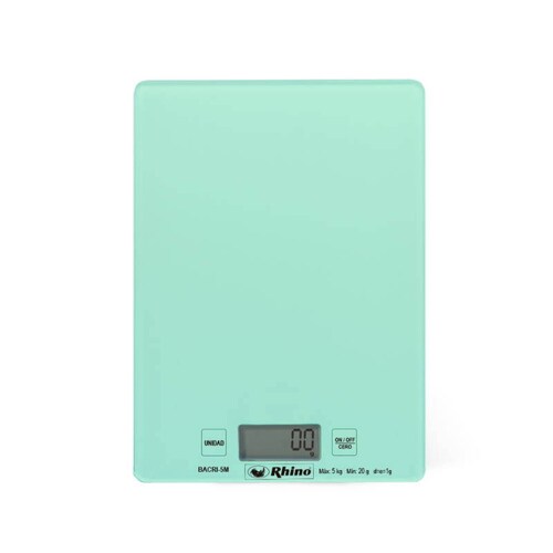 Báscula Digital de Cocina 5 kg Precisión 1 gr Cristal Rhino BACRI 5M