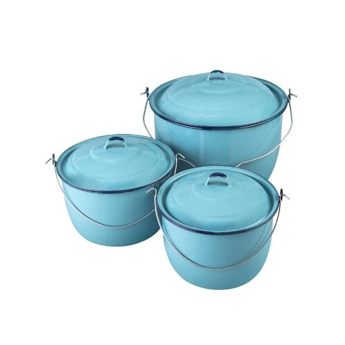 Juego Ollas 7 Pz Acero Vitrificado Peltre Cinsa Azul 317898