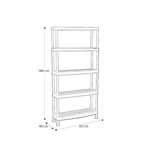 Estante Pisa 5 Niveles Ventilado Negro Duna