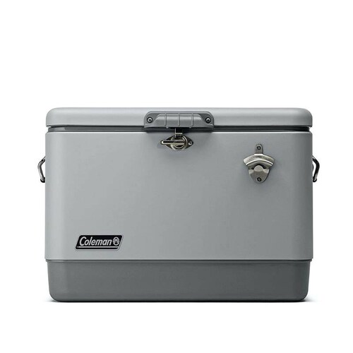 Hielera 54 Qt 51 Lts Acero Inoxidable Blanco Mate Coleman