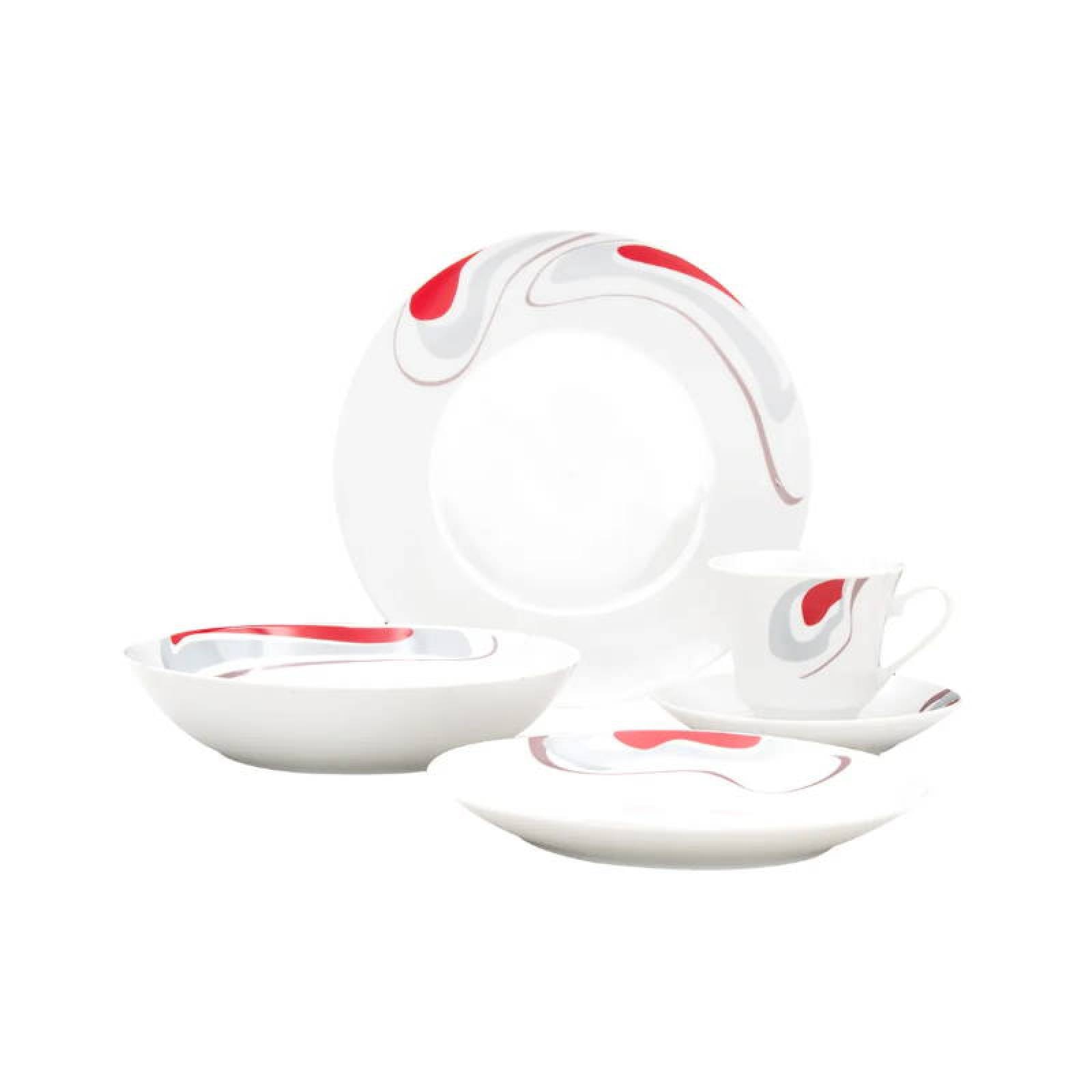 Vajilla de Porcelana 20 Pz Blanco Ánfora Batya