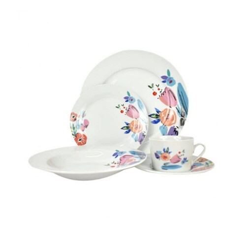 Vajilla de Porcelana 20 Pz Blanco Ánfora There