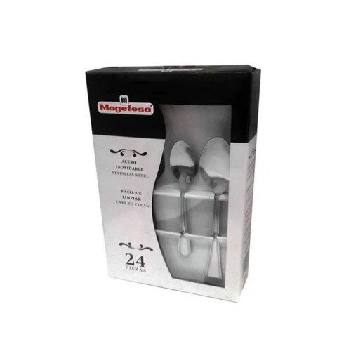 Juego de Cubiertos Bari 24 pzas Acero Inoxidable Magefesa