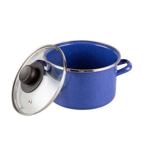 Olla Recta 16 cm Peltre Tapa Vidrio Ekco Azul 4034554