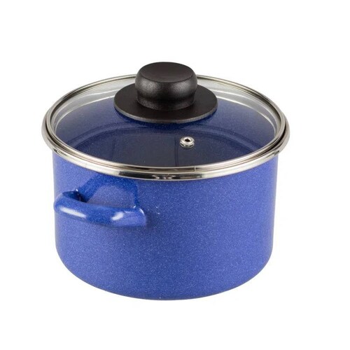 Olla Recta 16 cm Peltre Tapa Vidrio Ekco Azul 4034554