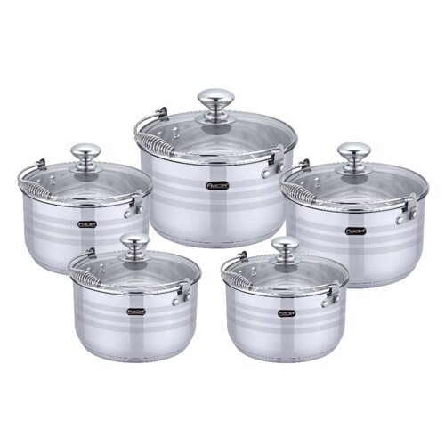 Juego Ollas 10 Pz Acero inoxidable Inducción Astoria Fraciel