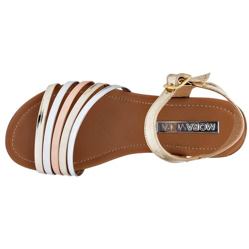 Moramora Sandalia para mujer dorado multicolor, código 101890-1