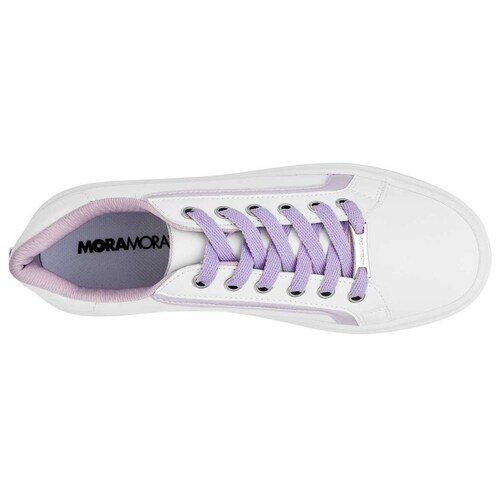 Moramora Tenis urbano para mujer blanco lila, codigo 104765-1
