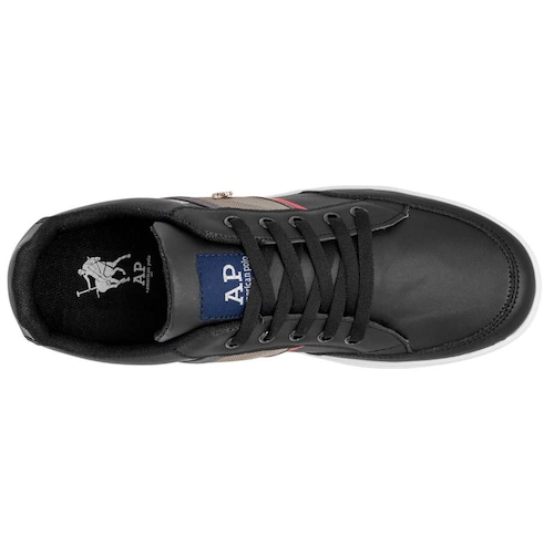American Polo Tenis urbano para hombre negro gris, codigo 104237-1