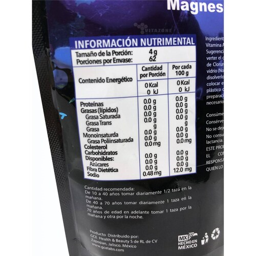 Cloruro de Magnesio en polvo 250 grs 
