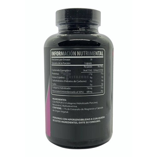 Colágeno Hidrolizado Resveratrol 90 cápsulas Wellthy 
