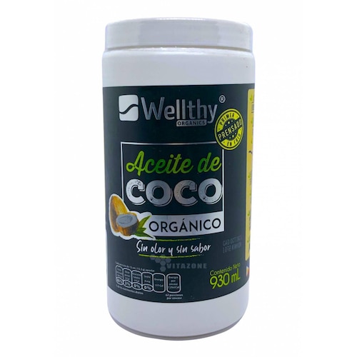 Aceite de Coco Orgánico prensado en frío 930 ml Wellthy 