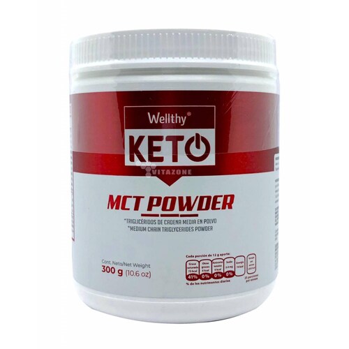 Keto MCT Oil Powder 300 grs Wellthy MCT de Aceite de Coco 