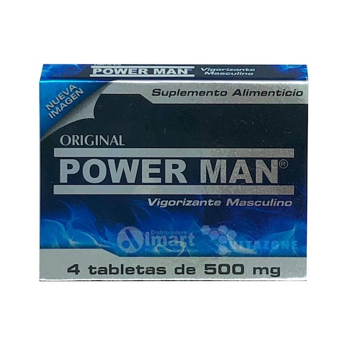 Power Man 4 tabletas de 500 mg Original 
