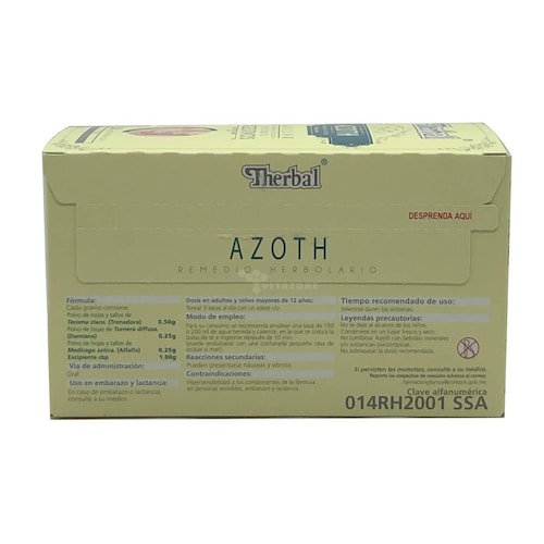 Té Azoth 25 sobres Tronadora Damiana Alfalfa Therbal 