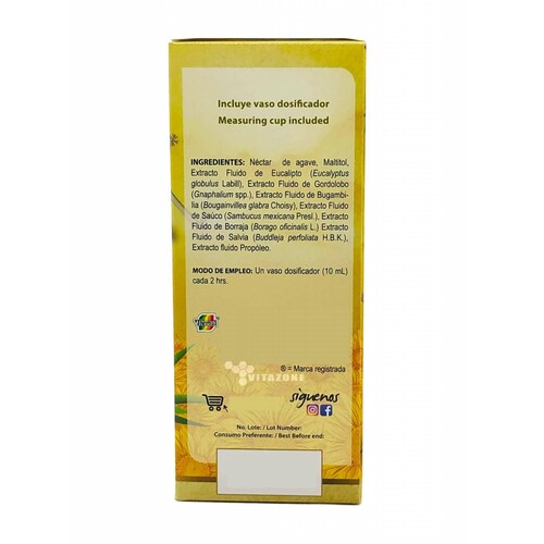 Jarabe de Abango con Propoleo sin azúcar 240 ml Therbal 