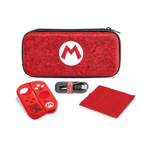 Estuche Starter Kit Mario Remix Rojo PDP intendo Switch