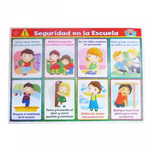 Poster didáctico Grande: Seguridad en la escuela (50 x 70 cm)